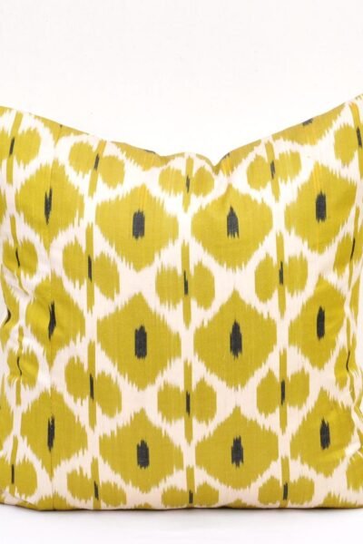 Yellow Green Ikat Cushion