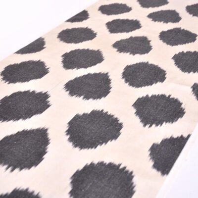 Alternative view of Black White Polka Dot Ikat Fabric