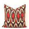 Red Throw Ikat Pillow Cover