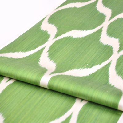 Alternative view of Ikat Green Diamonds Design Fabric