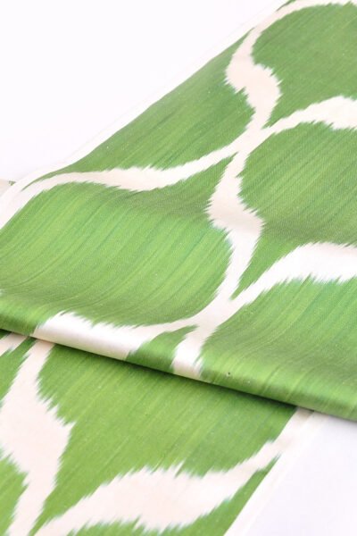 Ikat Green Diamonds Design Fabric