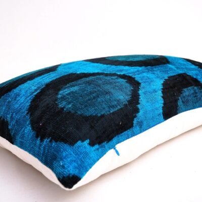 Alternative view of Blue Black Decorative Ikat Pillow