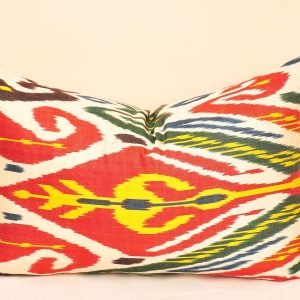 Pure Uzbek Lumbar Ikat Pillow
