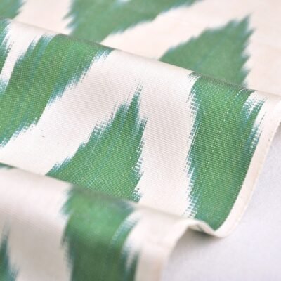 Alternative view of Green Ikat Chevron Fabric Yard