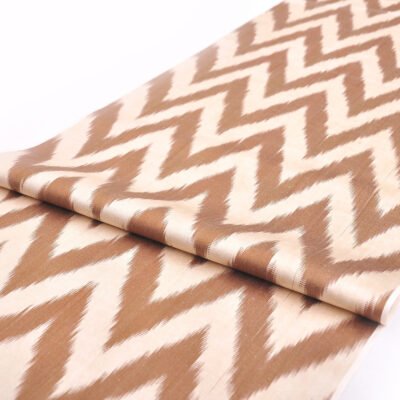 Alternative view of Ikat Chevron Fabric Brown and White