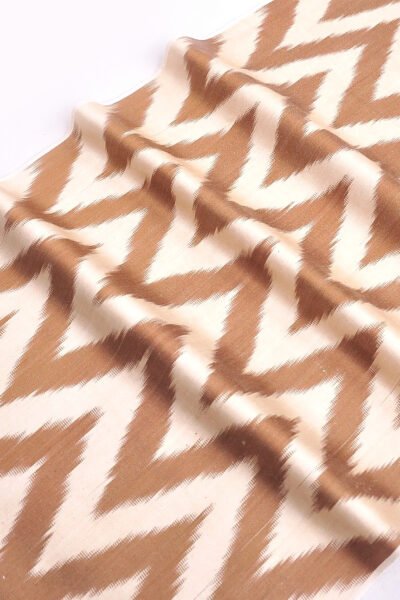 Ikat Chevron Fabric Brown and White