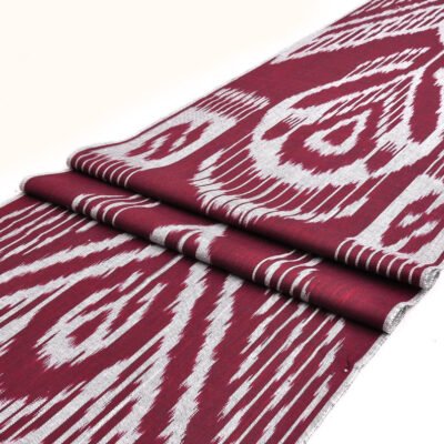 Alternative view of Scarlet Ikat Fabric By the yard