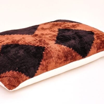 Alternative view of Black Brown Velvet Throw Ikat Pillow