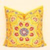 Yellow Suzani Throw Toss Pillow