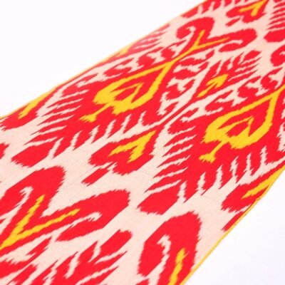 Alternative view of Red Ikat Cotton Throw Fabric