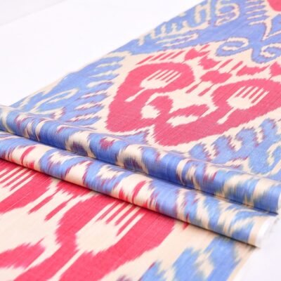Paisley Design Blue Red Decorator Fabric