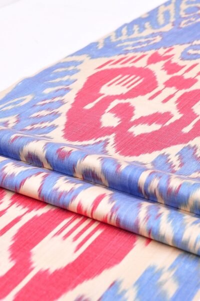 Paisley Design Blue Red Decorator Fabric