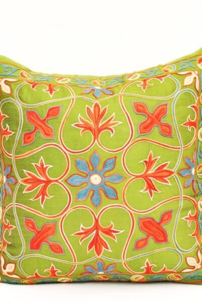 Handpicked Green Suzani Pillow