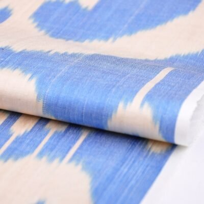 Alternative view of Uzbek handwoven silk ikat fabric by the yard