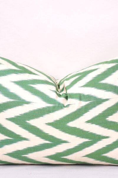 Green Chevron Accent Sofa Pillow