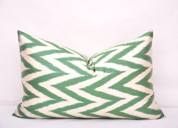 Green Chevron Accent Sofa Pillow