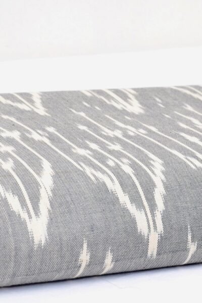 Grey Cotton Ikat Fabric By The Yard