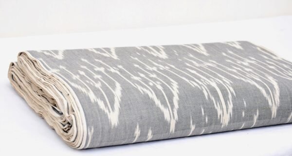 Grey Cotton Ikat Fabric By The Yard