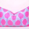 Pink Polka Dot Ikat Lumbar Pillow