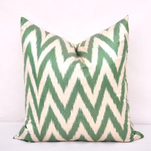 Classic Green Chevron Decorative Pillow