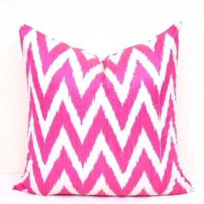 Hot Pink Chevron Pillow Cover