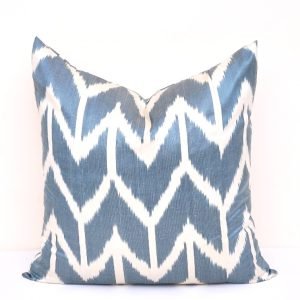 Unique Ikat Blue Throw Pillow