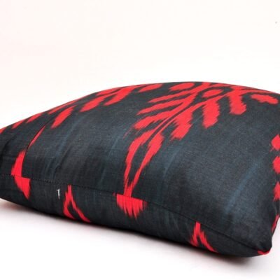 Alternative view of Black Red Decorative Ikat Pillow Cover