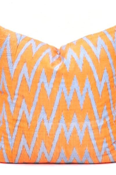 Orange decorative chevron pillow cover