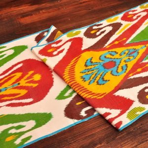 Multicolour Uzbek Silk Cotton Fabric