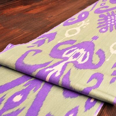 Alternative view of Purple Silk Cotton Ikat Fabric