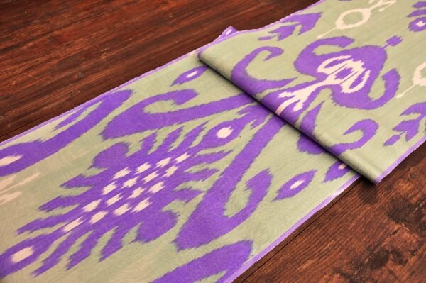 Purple Silk Cotton Ikat Fabric