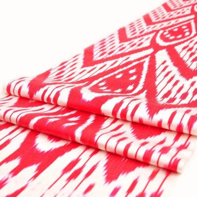 Designer Ikat Red Fabric Upholstery