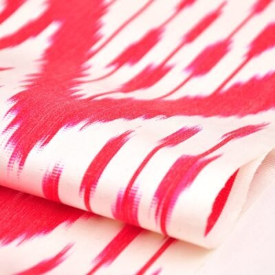Alternative view of Designer Ikat Red Fabric Upholstery