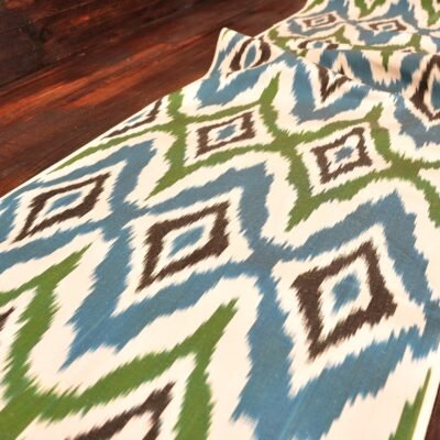 Alternative view of Rhombus Silk and Cotton Ikat Fabric