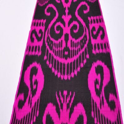 Alternative view of Deep Pink Ikat fabric by the yard