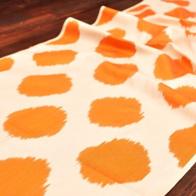 Alternative view of Circle Orange Silk and Cotton Textile