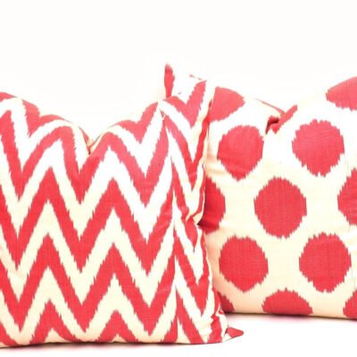 Alternative view of Red Chevron Polka Dot Pillow Pairs