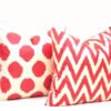 Red Chevron Polka Dot Pillow Pairs