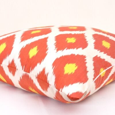 Alternative view of Orange Ikat Throw Pillow
