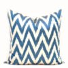 Outdoor Use of Blue Chevron Decorative Pillows