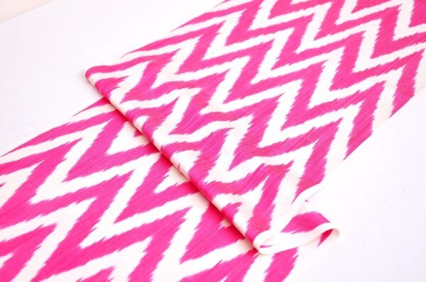 Finest Silk Ikat Hot Pink Chevron Fabric