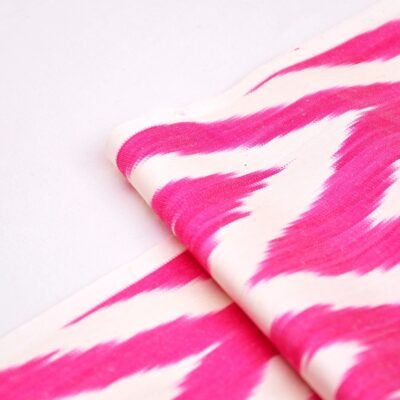 Alternative view of Finest Silk Ikat Hot Pink Chevron Fabric