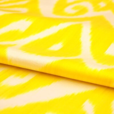 Alternative view of Rich Lemon Silk and Cotton Ikat Upholstery