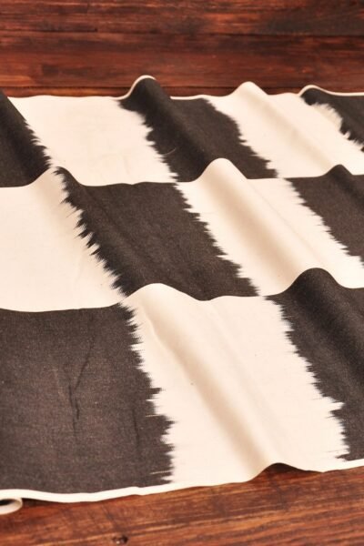 Chess Patterned Cotton Ikat Fabric