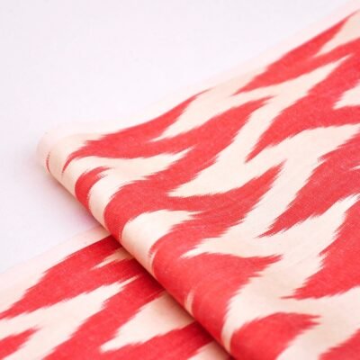 Alternative view of Red Chevron Ikat Throw Fabric