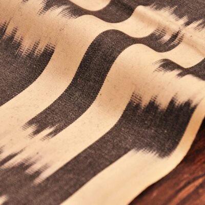 Alternative view of Black And White Cotton Ikat Fabric