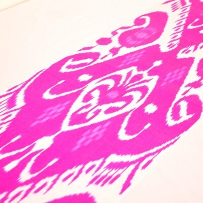 Alternative view of Lovely Pink Modern Silk Ikat Fabric