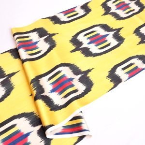 Ikat Fabric Silk Yellow Fashionable