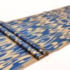 Soft walnut on blue Ikat Fabric 