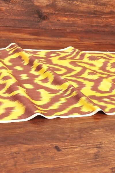 Brown Yellow Motifs Ikat